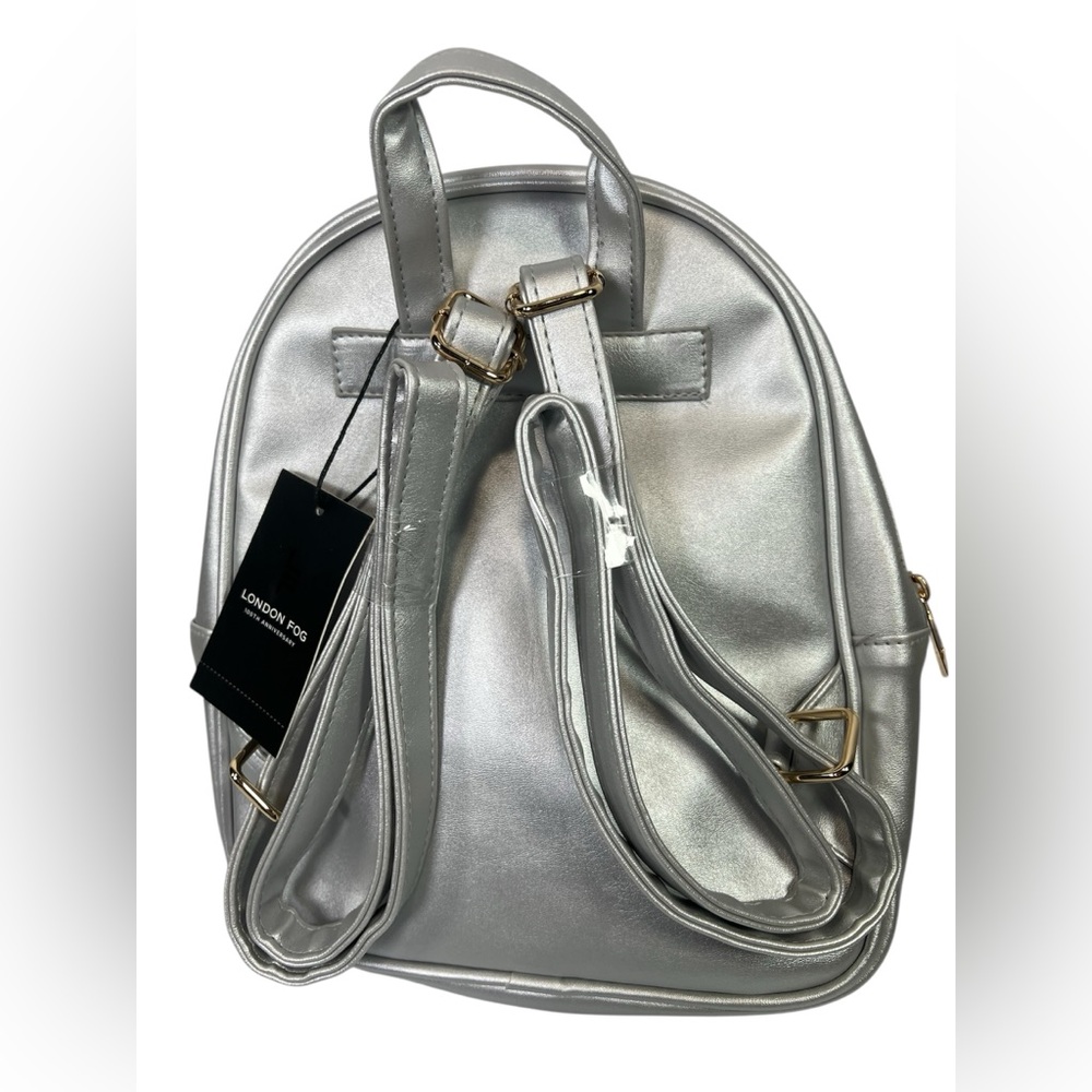 New London Fog Backpack Alice Smooth Silver 100th Anniversary MSRP $88 NWT RARE - Picture 2 of 15